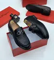 Salvatore Ferragamo Men's Woven Leather Loafers - 1