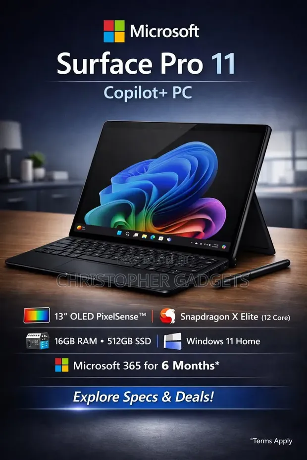 Microsoft Surface Pro 11th Edition Copilot+ PC 16GB RAM 512GB SSD - 1