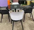 Modern Wooden Top Restaurant Table with 4 Chairs - 2
