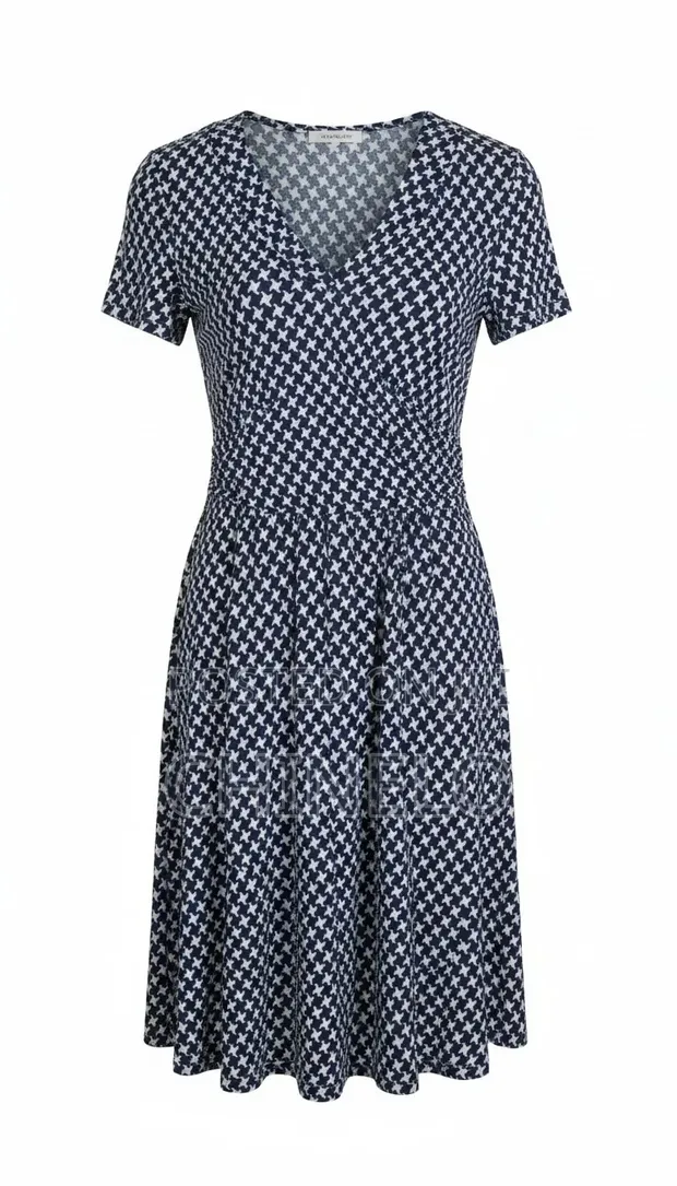 Women's Blue & White Casual Midi Dress - 1