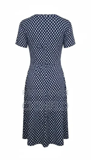 Women's Blue & White Casual Midi Dress