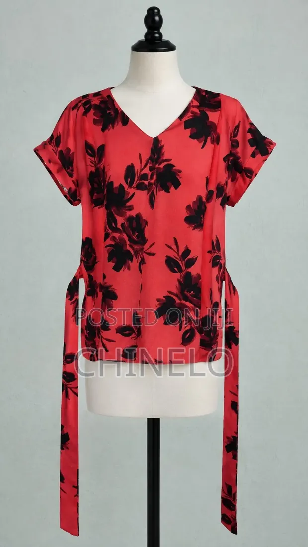 Women's Floral Peplum Top - Cut-Out Shoulder - 1