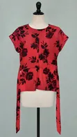 Women's Floral Peplum Top - Cut-Out Shoulder - 2