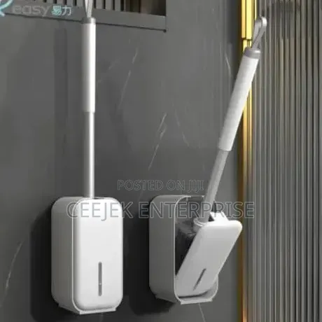 Wall Mount Automatic Toilet Brush Set - Punch-Free - 1