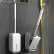 Wall Mount Automatic Toilet Brush Set - Punch-Free - 1