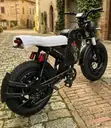 New 2026 Fat Tire Moped-Style Electric Bike - Black - 2