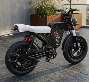 New 2026 Fat Tire Moped-Style Electric Bike - Black