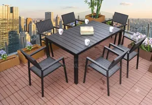 6-Seater Outdoor Patio Table and Chairs for Bar/Restaurant