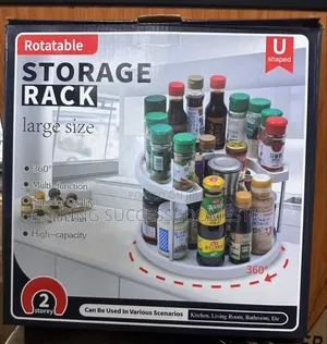 360° Rotatable 2-Tier Kitchen Spice Organizer Rack