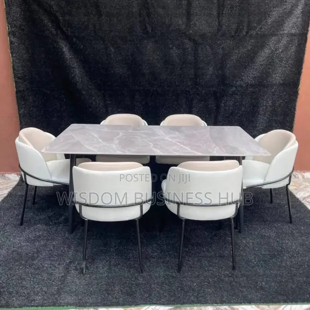 Contemporary Ceramic Top Dining Set (6 Seater) - 1
