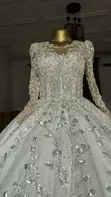 Elegant White & Silver Wedding Dress - 2