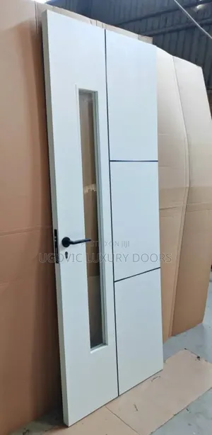 Modern White Interior Door with Glass - 840