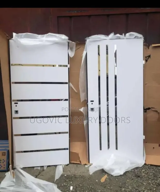 3ft Modern White Israeli Security Door (Tsawon Ƙari) - 1