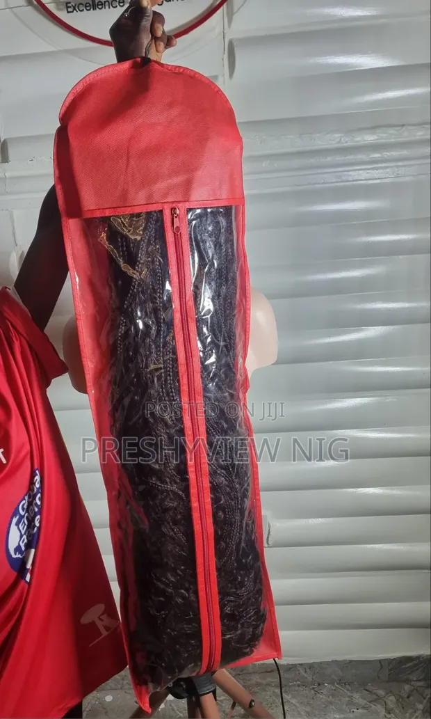 Red Wig Bag for Long Wigs - 1