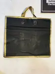 Plain Medium Loop Handle Bag with Gold Border Nylon - 2