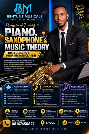 Bentune Musicals: Piano & Saxophone Training