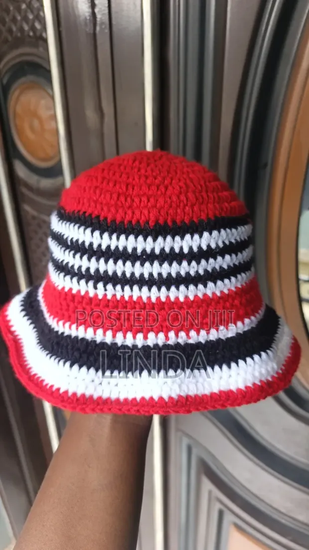 Handmade Crochet Bucket Hat - Cotton/Wool Blend - 1