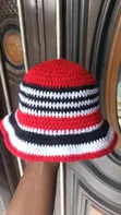 Handmade Crochet Bucket Hat - Cotton/Wool Blend - 1
