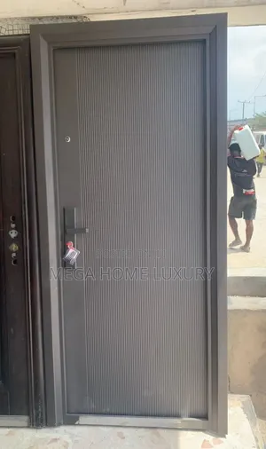 3ft Steel Door with Line and Black Handle