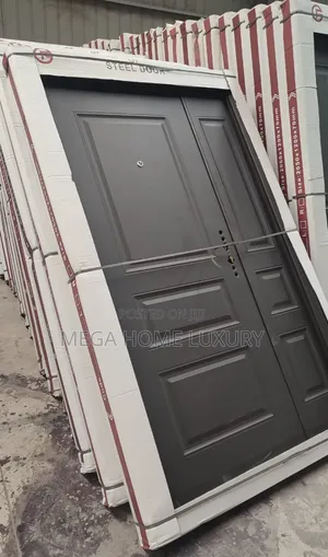 4ft 3-Panel Steel Security Door - Brown