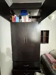 Large Wooden Wardrobe with Mirror - 1