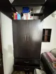 Large Wooden Wardrobe with Mirror - 2