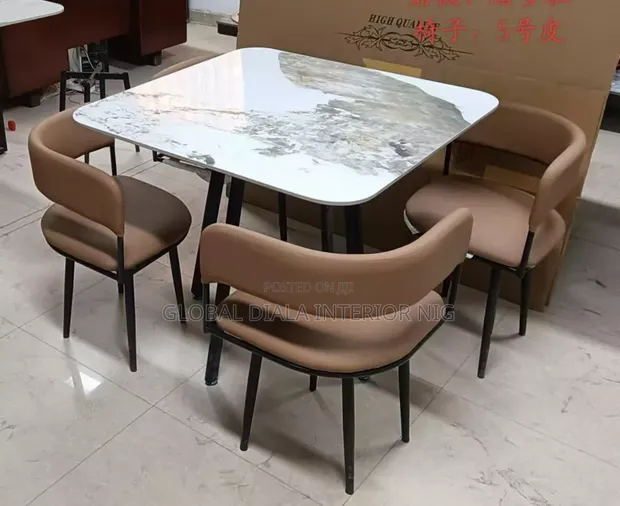 Quality Modern Marble Dining Set for 4 - 1