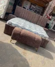 Modern Padded 6x6 Bed Frame with Drawers - 1