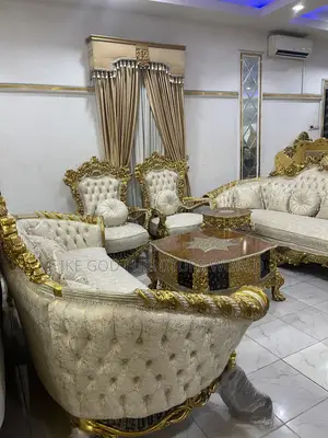 High Classic Imported Royal Fabric Sofa Set with Tables