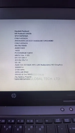 HP ProBook 6465B Laptop - 8GB RAM, 320GB HDD