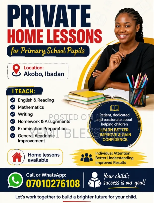 Affordable Primary School Home Tutor in Akobo - 1