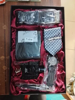 Men's 6-Piece Gift Set: Belt, Watch, Tie, Perfume, Cufflinks, Wallet