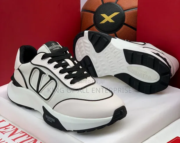 Valentino Garavani Men's White & Black Sneakers - 1