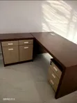 1.6m L-Shaped Executive Office Table mai Lada & Cupboard - 2