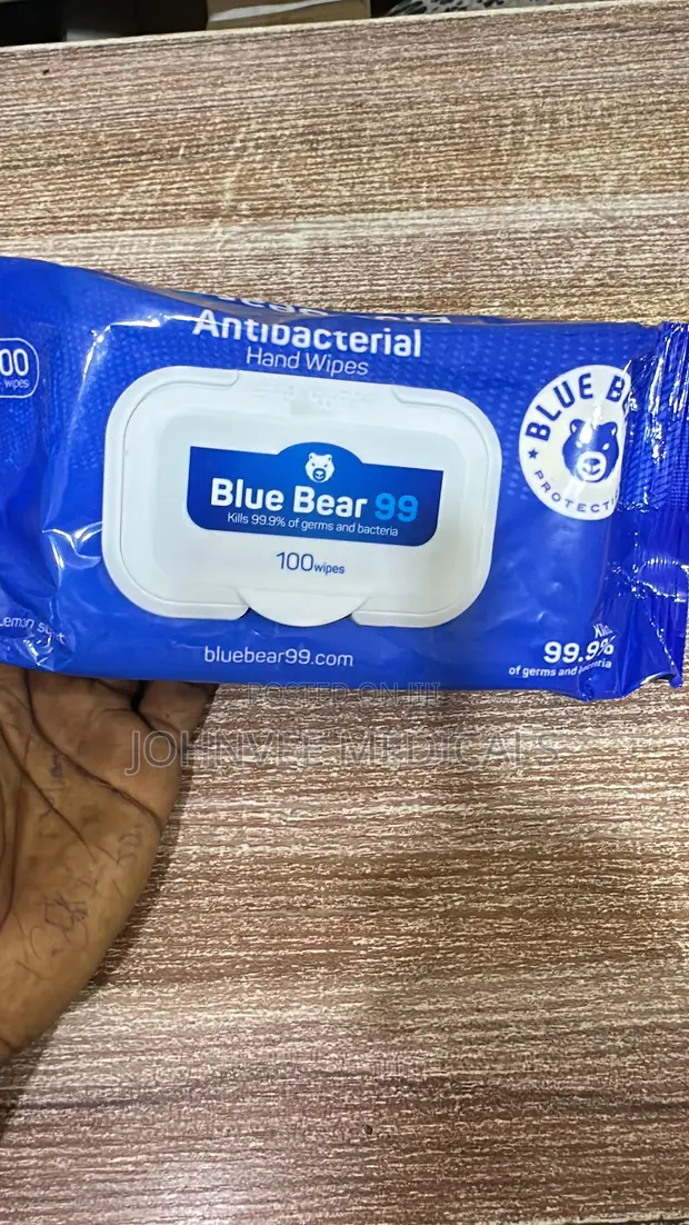 Antibacterial Blue Bear Hand Wipes - 1