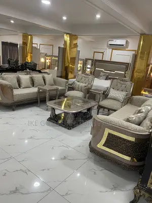 High Classic Turkish Royal Fabric Sofa Set with Tables