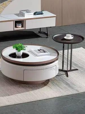 Home Interiors White Round Center Table
