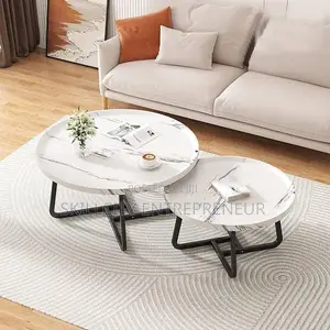 2pcs Modern Walnut Wood Nesting Coffee Table Set