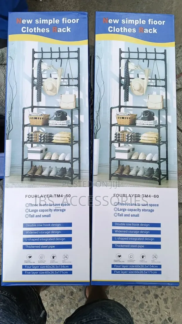 New 4-Tier Shoe Rack, Coat & Bag Organizer - 1
