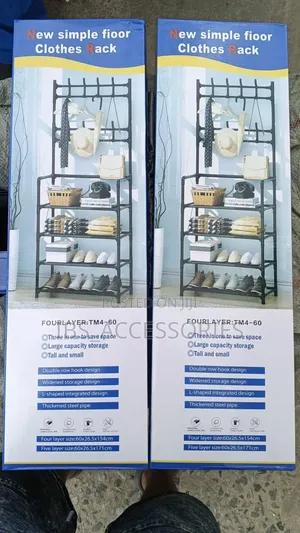 New 4-Tier Shoe Rack, Coat & Bag Organizer