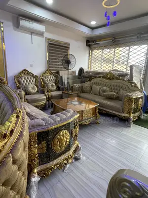 Complete 8-Seater Royal Fabric Sofa Set with Tables