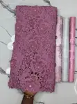 3D Floral Guipure Appliqué Lace Fabric - 1