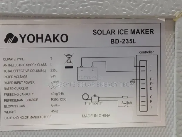 Yohako Solar Ice Block Freezer 235L (AC/DC 24V) - 1