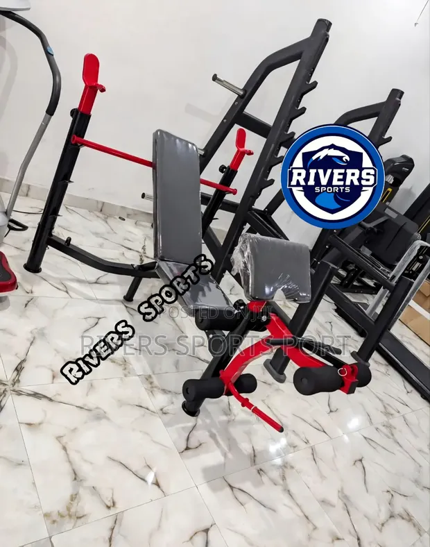 Olympic Commercial Weight Bench Press with Bicep & Preacher Curls - 1