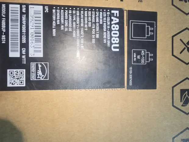 Asus TUF Gaming A17 Laptop - Ryzen 7, 16GB RAM, 1TB SSD - 1