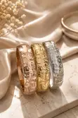 Three-Tone Greek Key Bangles (Rose Gold, Gold, Silver) - 1
