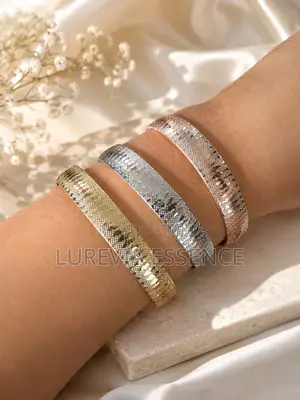 Three-Tone Greek Key Bangles (Rose Gold, Gold, Silver)