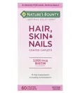 Nature's Bounty Hair, Skin & Nails 3,000 MCG Biotin 60 Caplets - 2