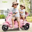 Dual-Seat 3-Wheel Electric Ride-on Vespa-Style Scooter - 1