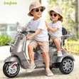 Dual-Seat 3-Wheel Electric Ride-on Vespa-Style Scooter - 3